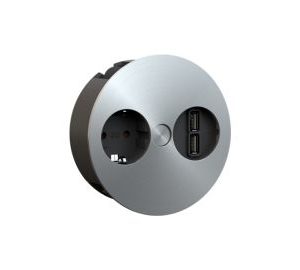Bloco de tomadas para balcão IL600 - 1 SCHUKO + 2 USB