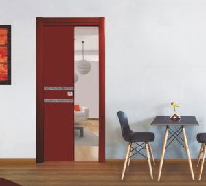 Estrutura metálica porta de correr New Space reboco Dierre