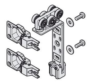 Roda superior exterior para porta de roupeiro de fole